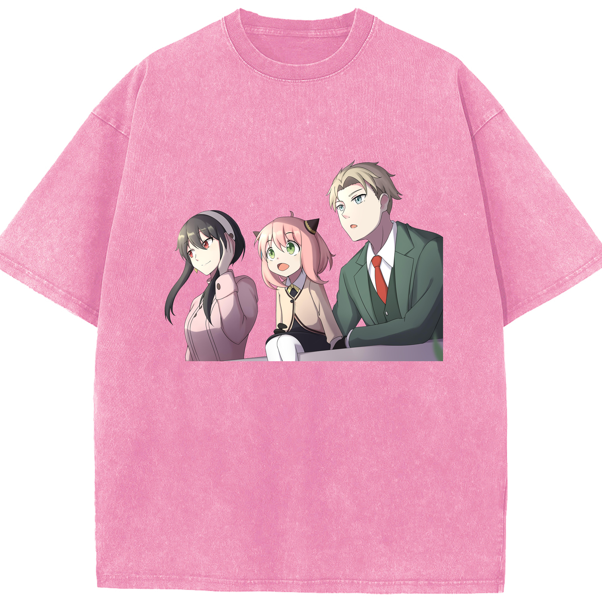 （画像用） SPY×FAMILY间谍家家酒 綿100% ヴィンテージ風 半袖Tシャツ（フロントプリント）